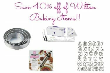 Save 40 off of wilton baking and 1.20 shipping