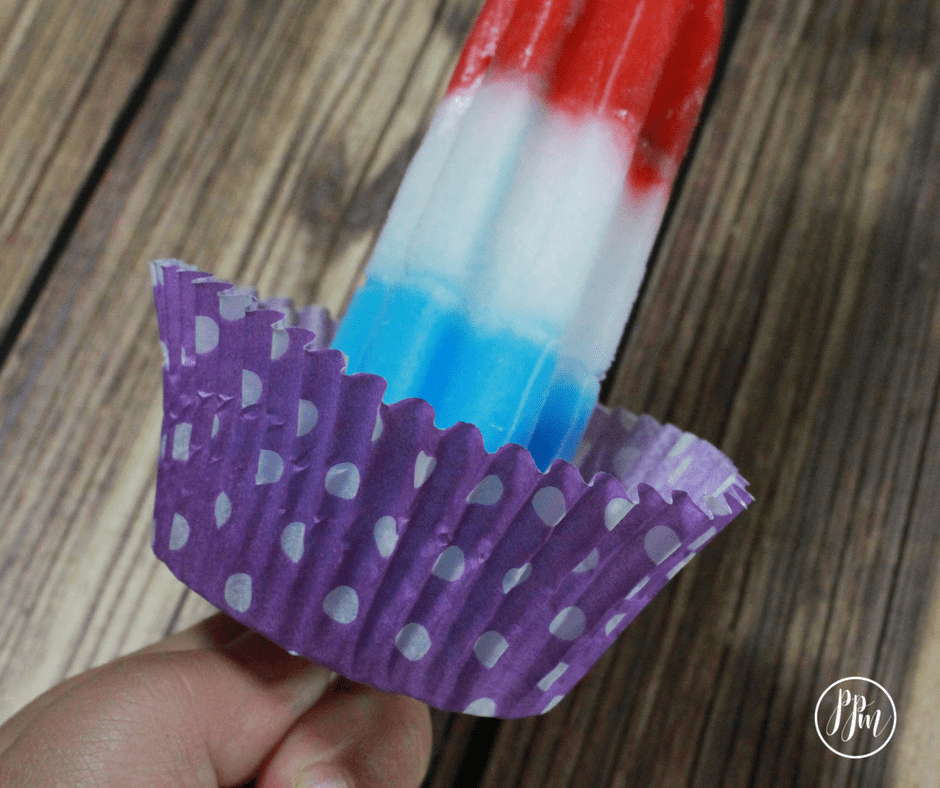 cupake liner and popsicle