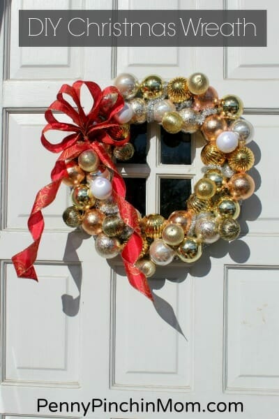 Simple DIY Ornament Christmas Wreath that ANYONE can make!!!!