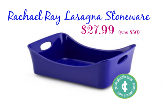 Blue Rachael Ray Stoneware 9-Inch x 13-Inch Lasagna Lover Baker & Roaster $27.99 (Reg. $50)