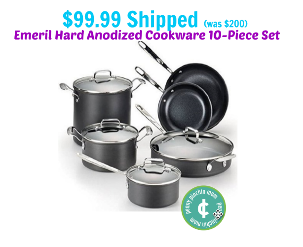 Emeril Hard Anodized Cookware 10Piece Set Only 99.99 SHIPPED (Reg. 200)