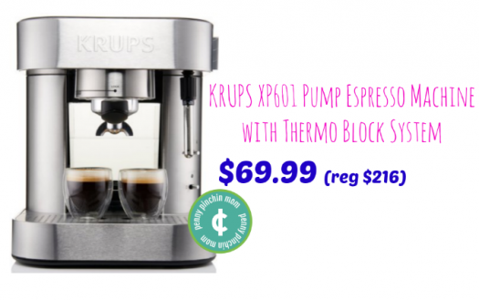 KRUPS XP601 Pump Espresso Machine with Thermo Block System Only $69.99 (Reg. $216)