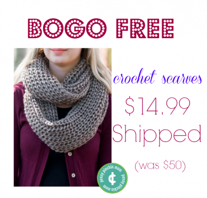 Buy One & Get One Free Crochet Scarves - Just $14.99 + Free Shipping (Reg. $40)