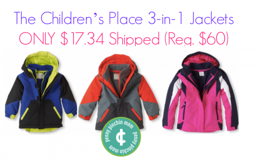 The Children’s Place 3-in-1 Jackets ONLY $17.34 Shipped (Reg. $60)