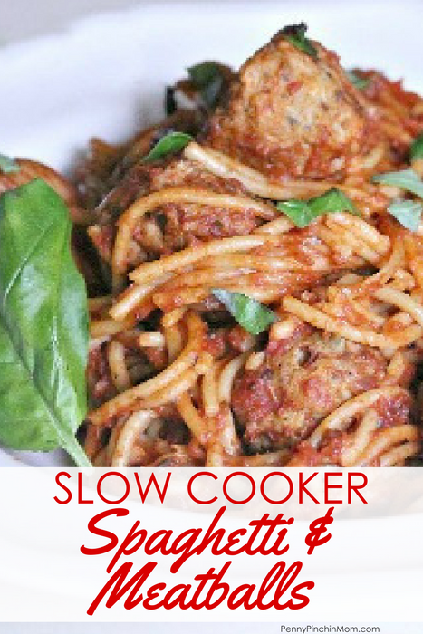slow cooker spaghetti and meatballs