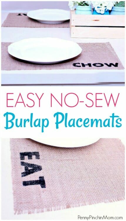 easy no sew burlap placemats
