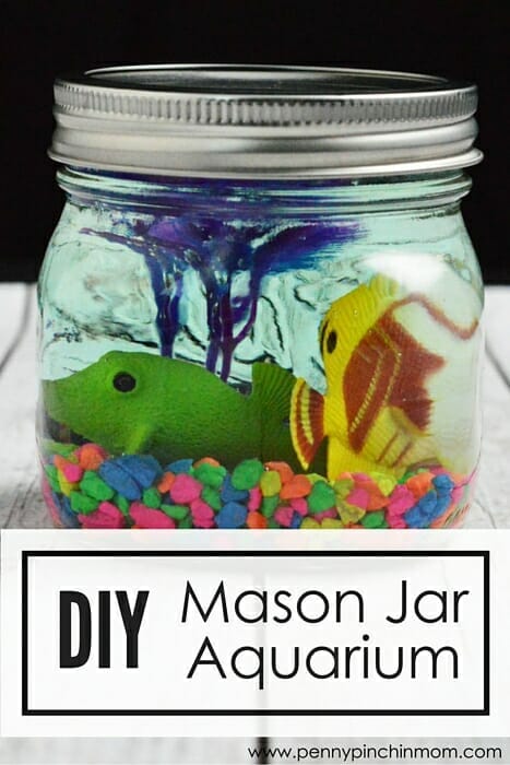 Do you have a water lover in your house? If so, these adorable DIY Mason Jar Aquariums are so much fun to make! See how we made ours here!