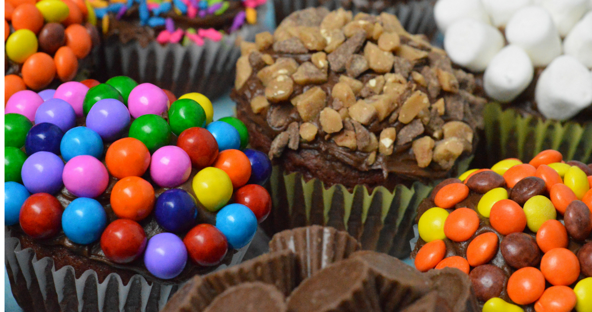 Crazy Candy Cupcakes (Spin on the boring cupcake)
