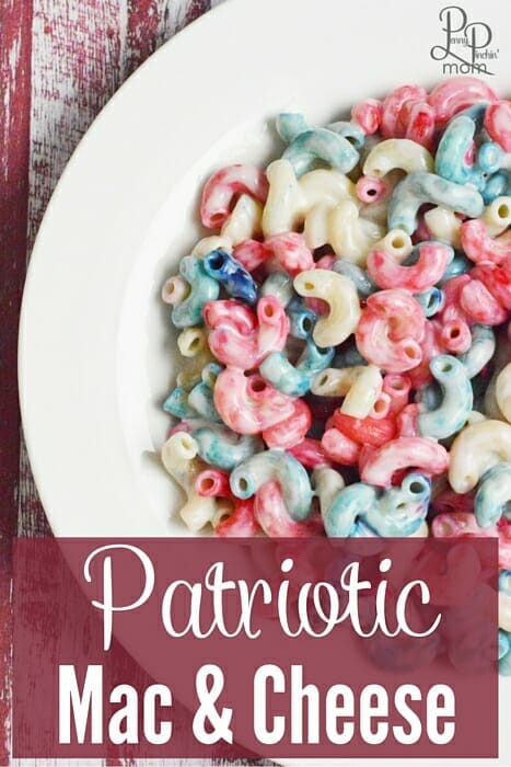 Red White and Blue Mac and Cheese! Perfect easy side dish for July 4th or Memorial Day!