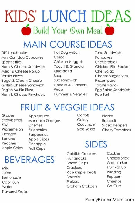 30 Days of Kid Approved School Lunches (Complete Menus)