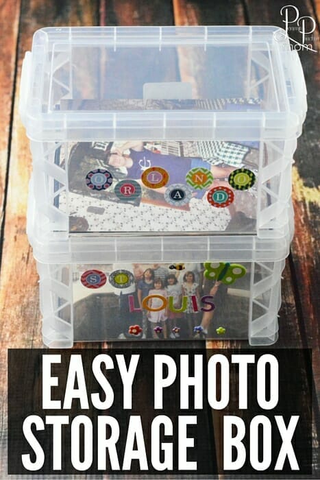 Organize your photos by making one of these simple photo storage boxes!