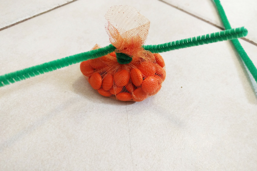 candy pumpkins making the stem