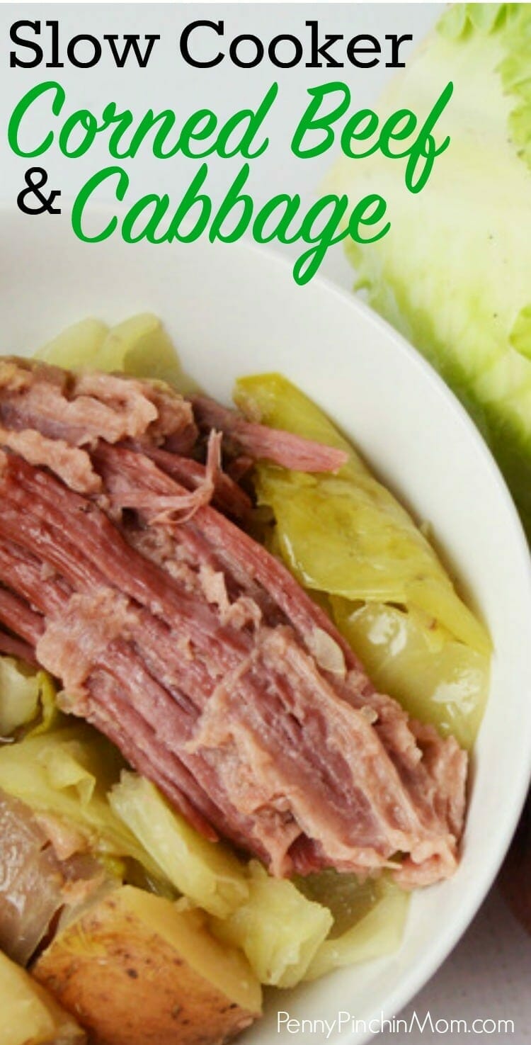 corned beef and cabbage in a white bowl