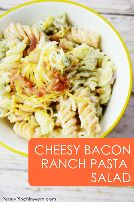Cheesy Bacon Ranch Pasta Salad | The perfect side dish this summer!