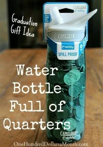 nápady na peněžní dárky - láhev na vodu