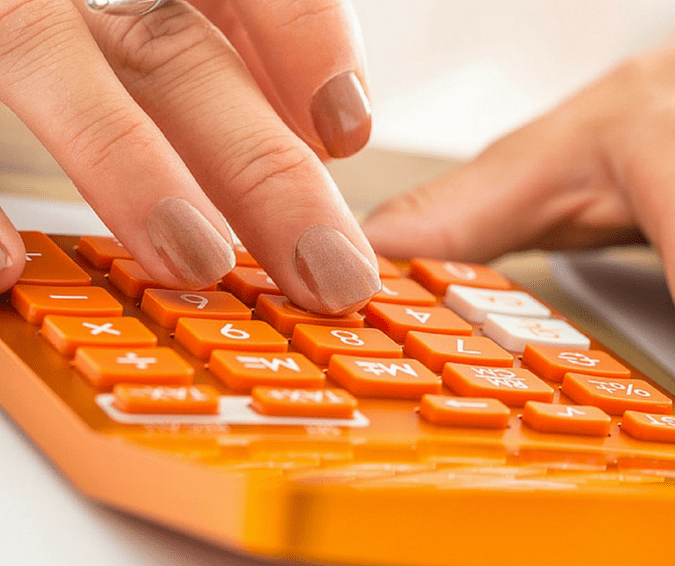 hand calculator on one income