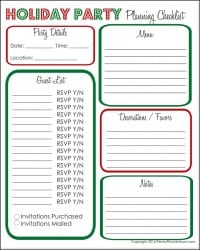 Free Holiday Planning Printables